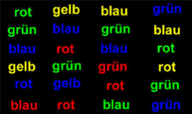 Demonstration des Stroop-Effekts